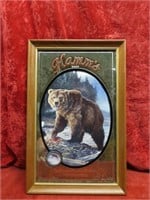 Hamm's Bear Beer mirror 1993 Brown sign.