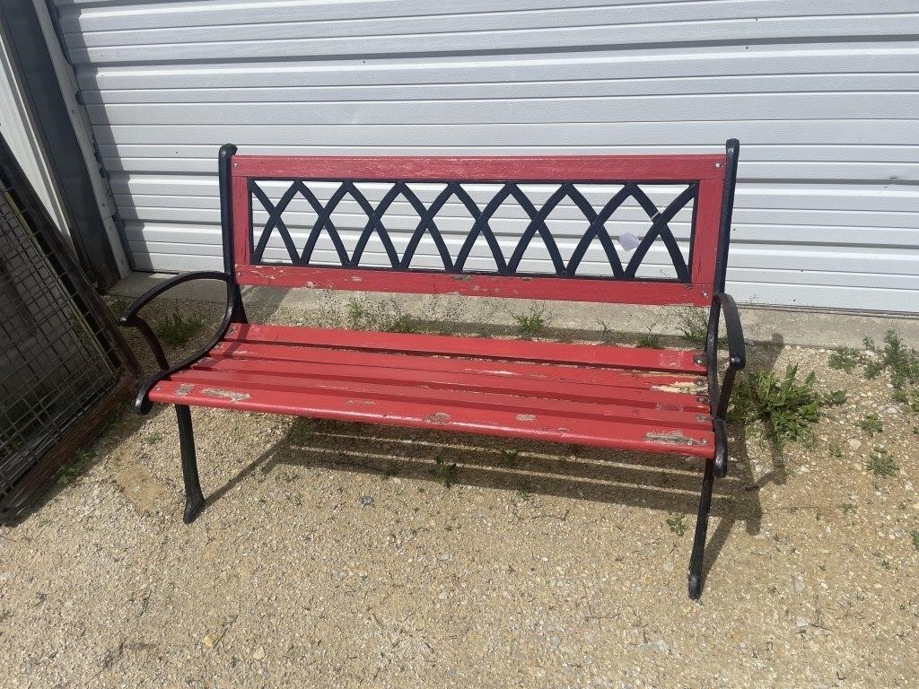Black & Red Park Bench
