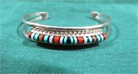 STERLING TURQUOISE & MORE INLAY*11.2 G