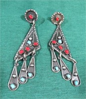 MEXICO 925 STERLING NATIVE DESIGN EARRINGS