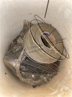 5 gallon bucket filled with wire and large
