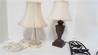 2 SMALL TABLE LAMPS