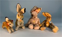 4 Small Steiff Rabbits