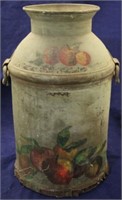 Vintage painted milk can