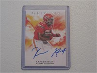 2017 ORIGINS KAREEM HUNT RC AUTO CARD CHIEFS