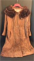 Beautiful Brown Suede and Minke Ladies Coat