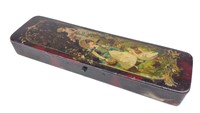 Antique Lacquered Paper Mache Pen Box
