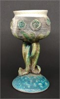 Ash Glazed Chalice Pottery Art