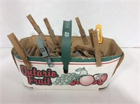 Basket with Clothespins