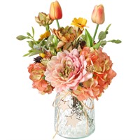 Artgar Artificial Flowers with Vase - Hydrangea Ar