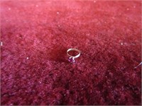 10k gold baby charm ring. Pink stone.