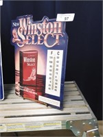 WINSTON METAL THERMOMETER AD SIGN