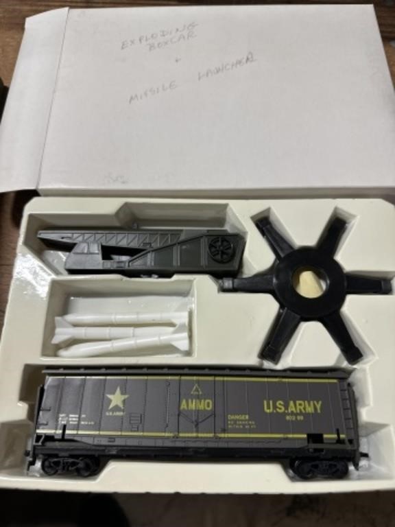 U.S. ARMY EXPLODING BOX CAR & MISSLE LAUNCHER TOY
