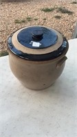 #2 Stoneware Crock Bean Pot with Lid