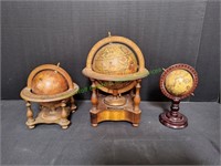 (3) Vintage Desk Globes