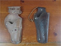 Lot of 2 toy gun western cowboy holsters
