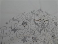White Embroidered Coverlet 88" X 100"