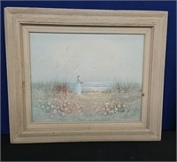 Framed Ocean Scene Oil Painting on Canvas