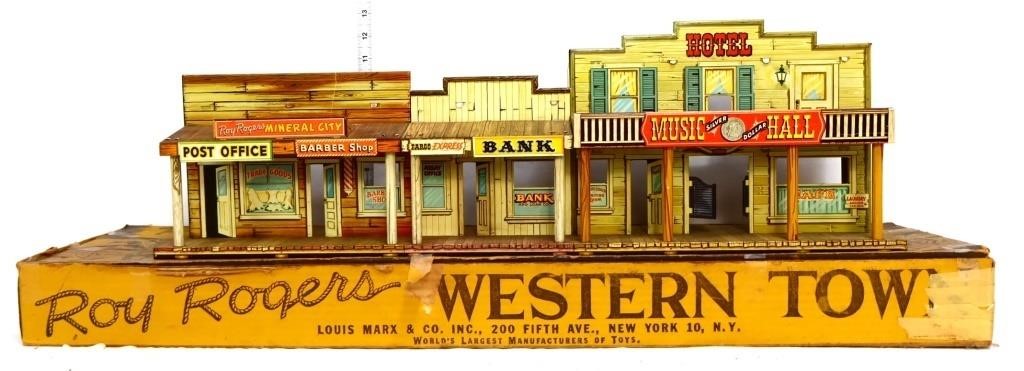 Vintage Roy Rogers Marx Western Town set w/ box