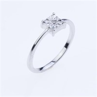Size 8.5 Sq Shape Diamond Cut Diamond Accent Ring