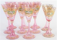 Group of Venetian Hand Painted Stemware