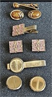 Vintage Tie Clip & Cuff Link Sets (3)