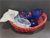 Blue and Clear Glass Lot