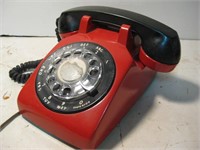 Retro Red & Black Rotary Home Telephone