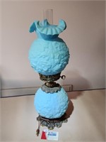 Fenton Blue Satin Poppy GWTW Lamp
