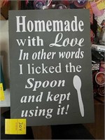 Kitchen wood reversible sign