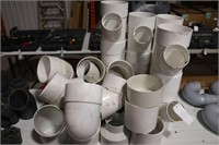 ASSORTED 6" PVC SEWER PIPE FITTINGS