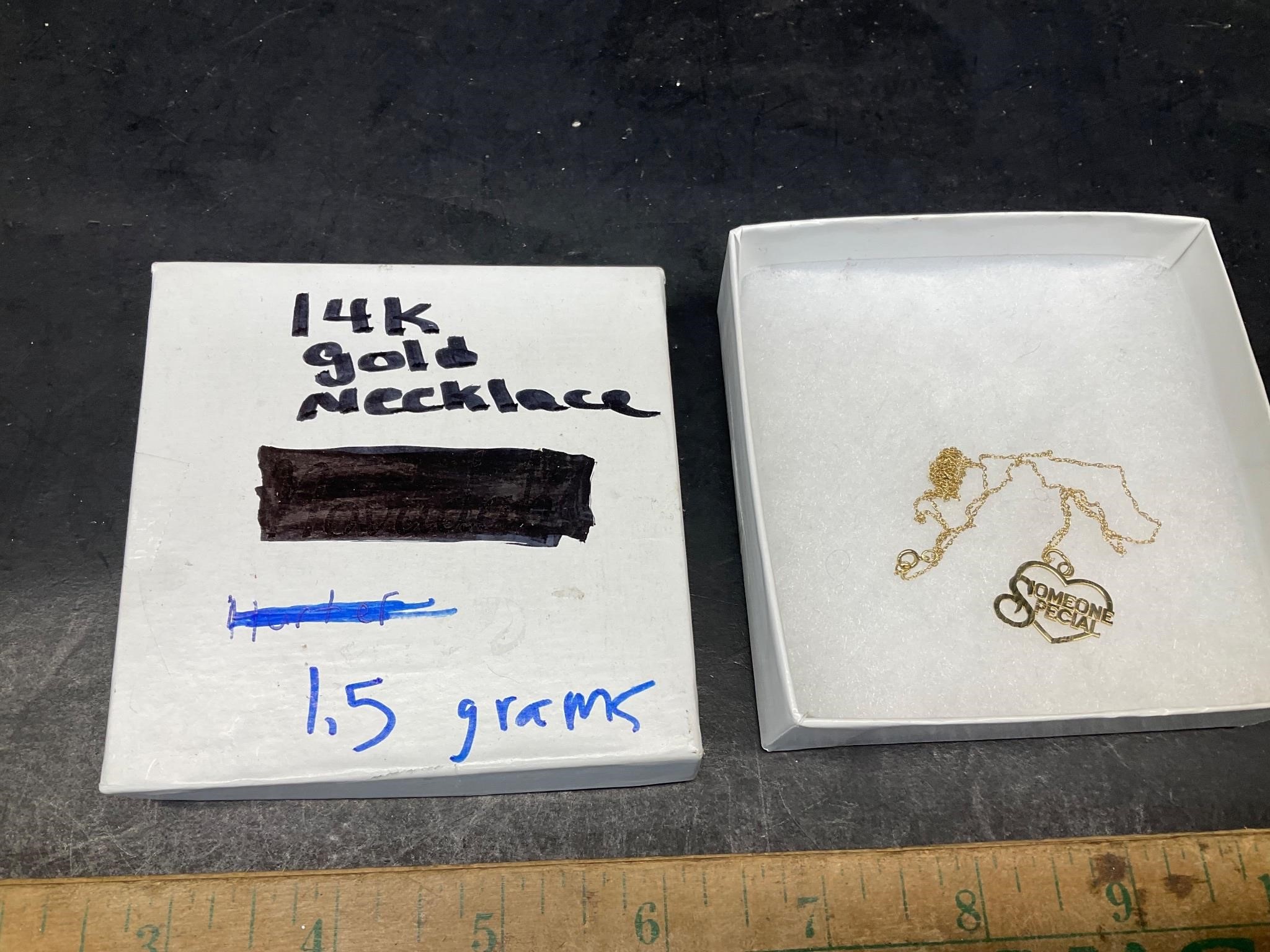 14 k necklace 1.5 grams