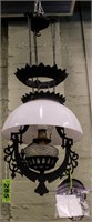 19thC Bradley & Hubbard Cast Iron Hanging Lamp