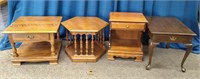 Lot of 4 Various Wooden Side / End Tables