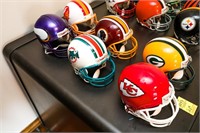 (6) Mini Collectors Football Helmets