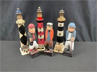 Nautical Wood carved/painted Figurines and Statues