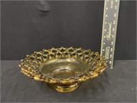 Vintage Glass Lattice Console Bowl