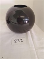 Ball shaped black amethyst vase