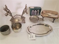 lot of silver plate and pewter items
