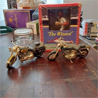 Ozzie Smith figure, jar & motorcycles