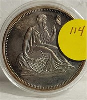 1 TROY OZ. SILVER SEATED LIBERTY ART ROUND