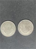 1941-1943 Silver Canadian Half Dollar 50 Cents