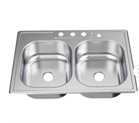 33 in.Double Bowl  Stainless Steel Kitchen Sink