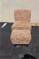 UPHOLSTERED CHAIR & OTTOMAN: