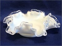 Fenton "Silvercrest" Art Milk Glass Trinket Dish