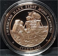 Franklin Mint 45mm Bronze US History Medal 1969