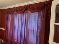 Sheer Burgandy Curtains- 84" Long