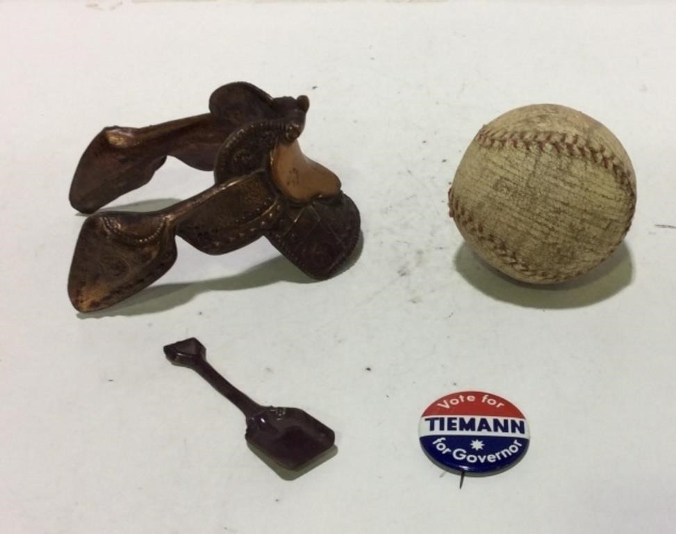 Lot of 4 Antiques-1930s Kids Baseball-Saddle-Pin