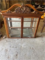 China cabinet top piece with light and glass doors