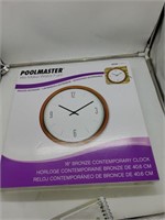Poolmaster 16" bronze Contemporary clock